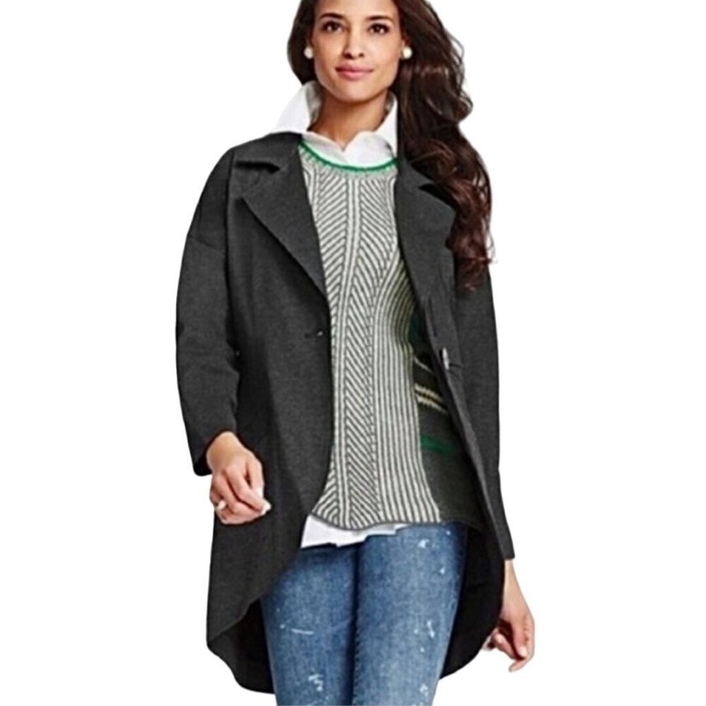Cabi Ponte Knit Lisbon Topper Duster Jacket Charcoal Gray Size S